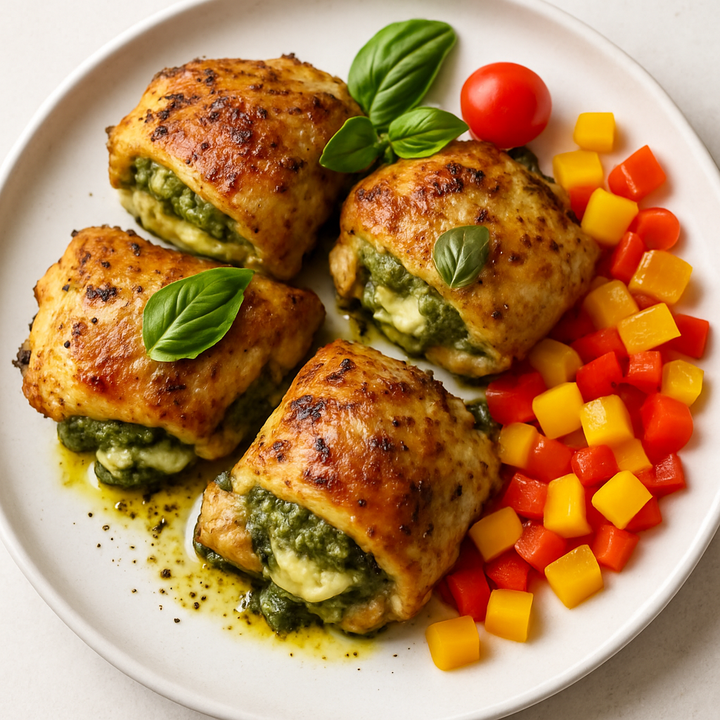 Muslos de Pollo Rellenos de Pesto