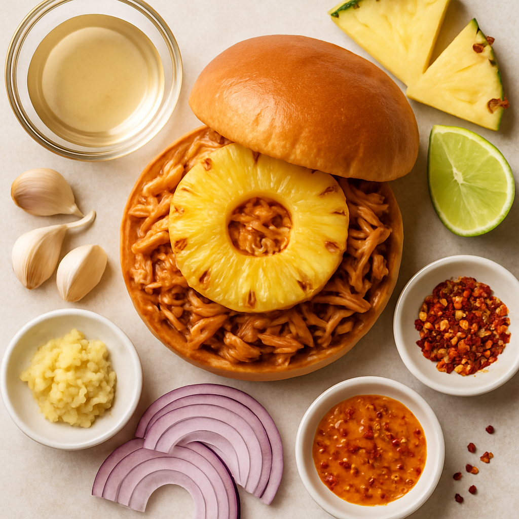 Crockpot Pineapple Chicken Sandwiches