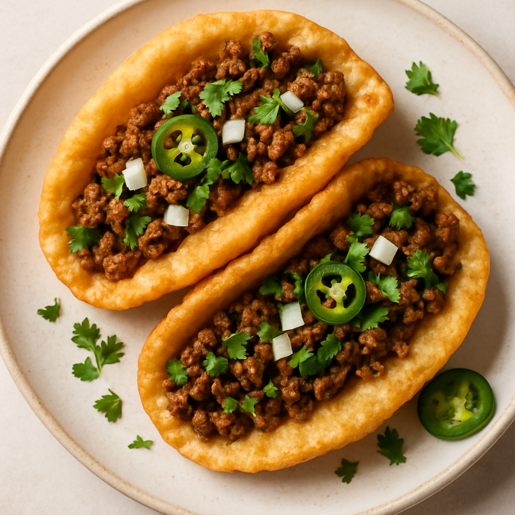 Puffy Tacos Stuffed with Ground Beef