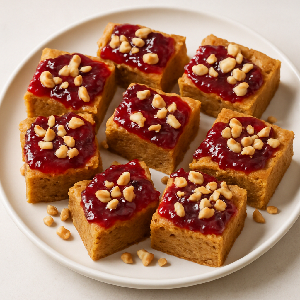 Salty Peanut Butter and Jelly Blondies
