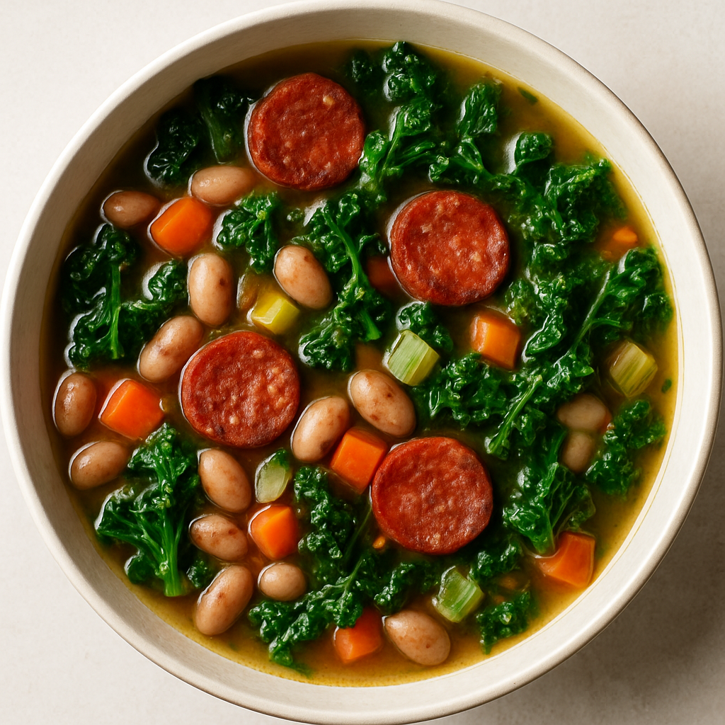 Spanish Chorizo, Kale and Cranberry Bean Soup