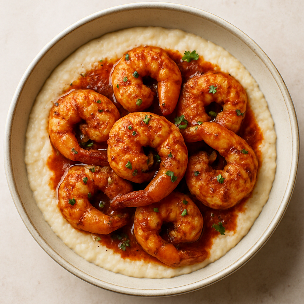 Camarones y Polenta Floribbean