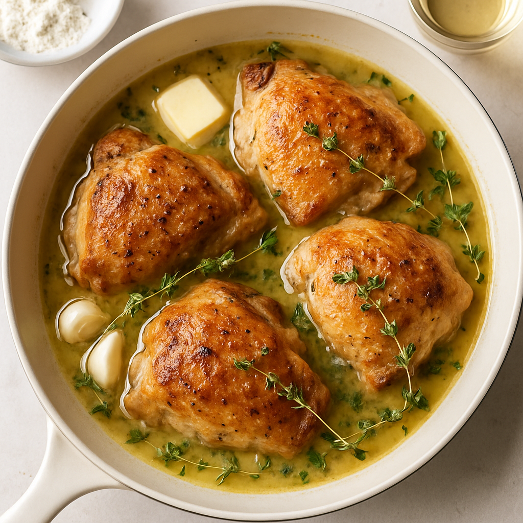Pollo Guisado con Tomillo y Vino