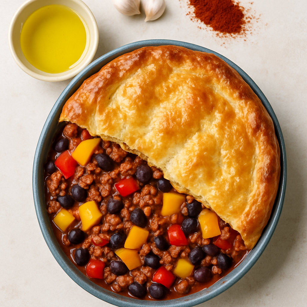 Pastel Picante de Carne y Frijoles Negros