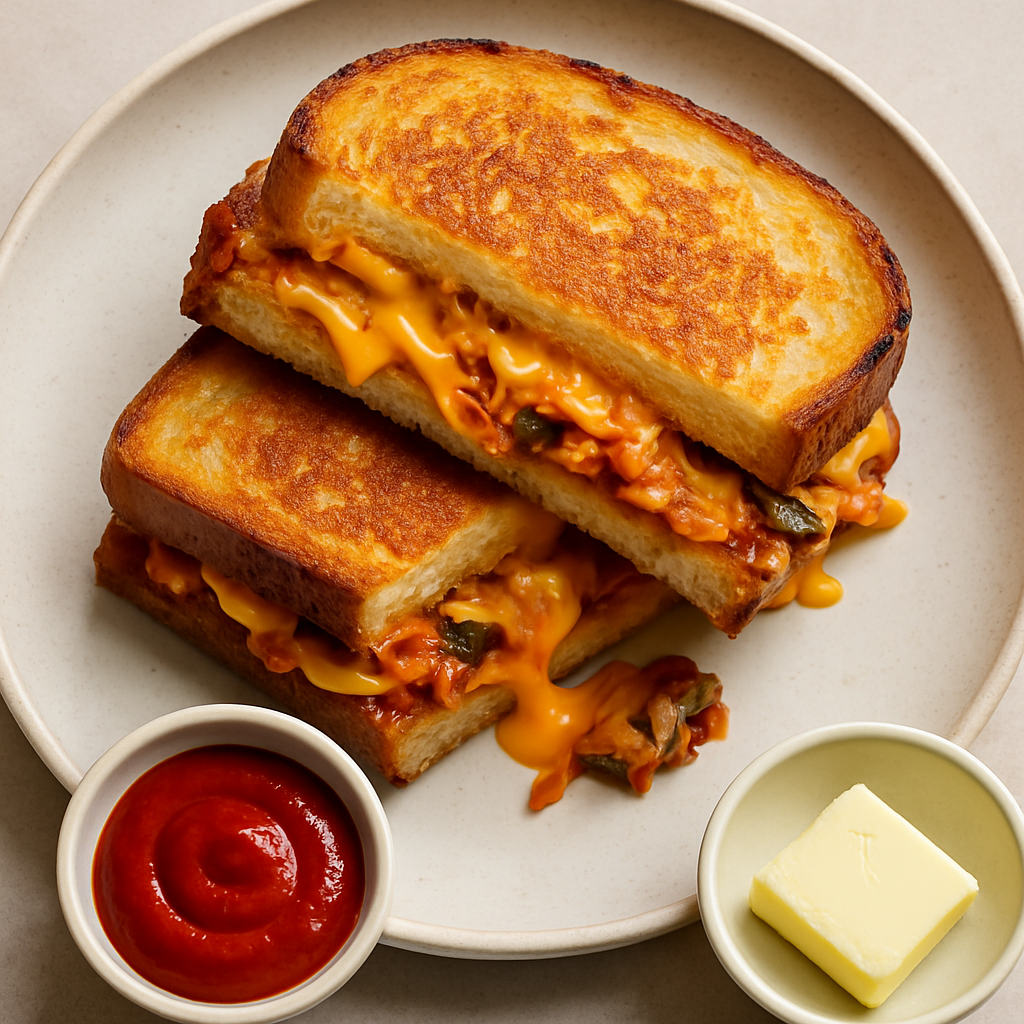 Sándwich de Queso a la Plancha con Kimchi Invertido