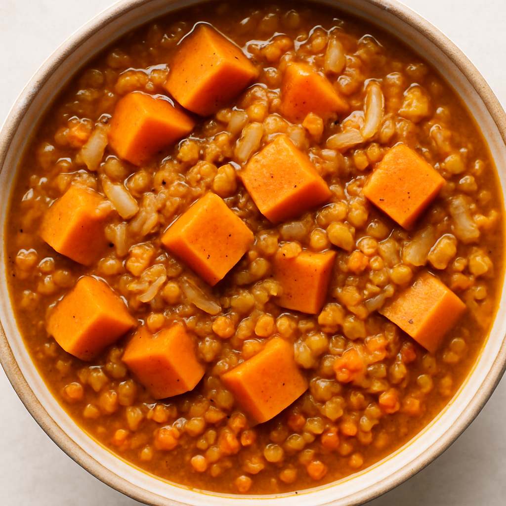 Lentejas y Batata en Olla de Cocción Lenta