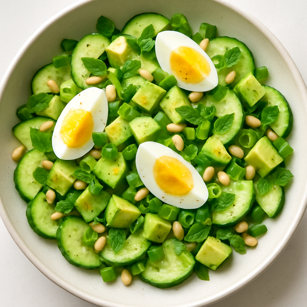 Ensalada de Pepino Refrescante con Piñones