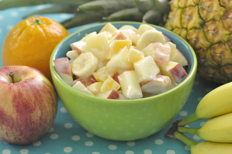 Tropical Fruit Salad with Piña Colada Yogurt