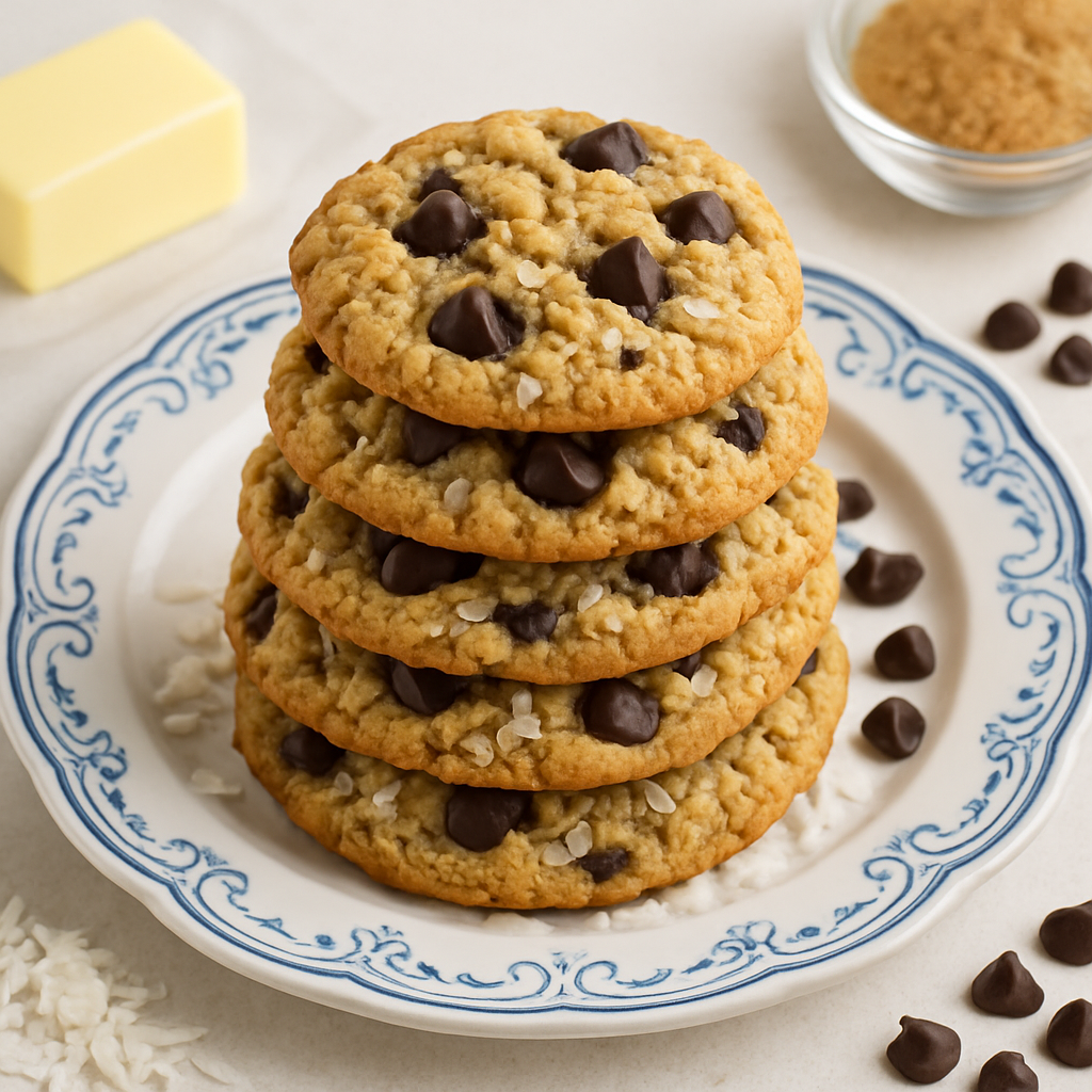 Oatmeal-Dark Chocolate Chip & Coconut Cookies