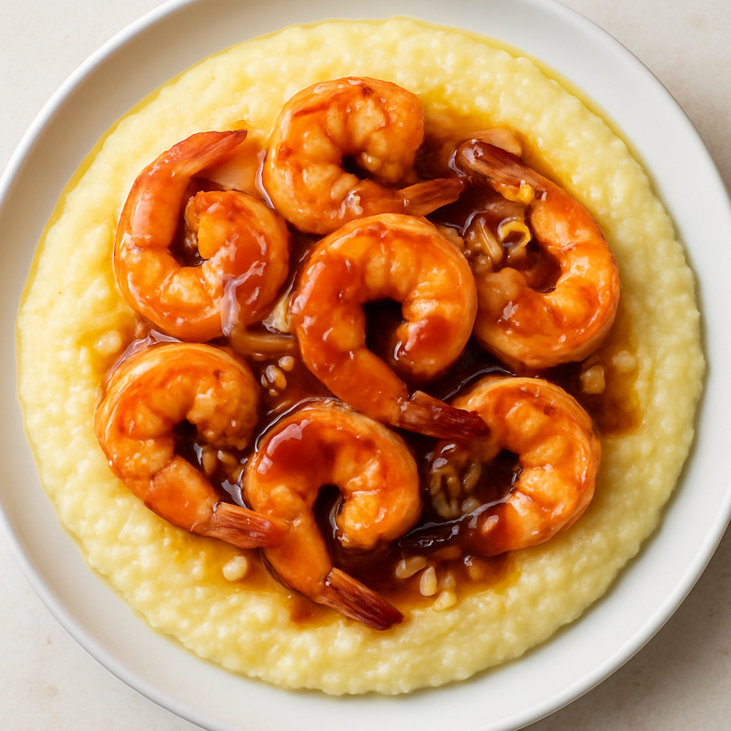 Camarones Simples con Sémola de Maíz