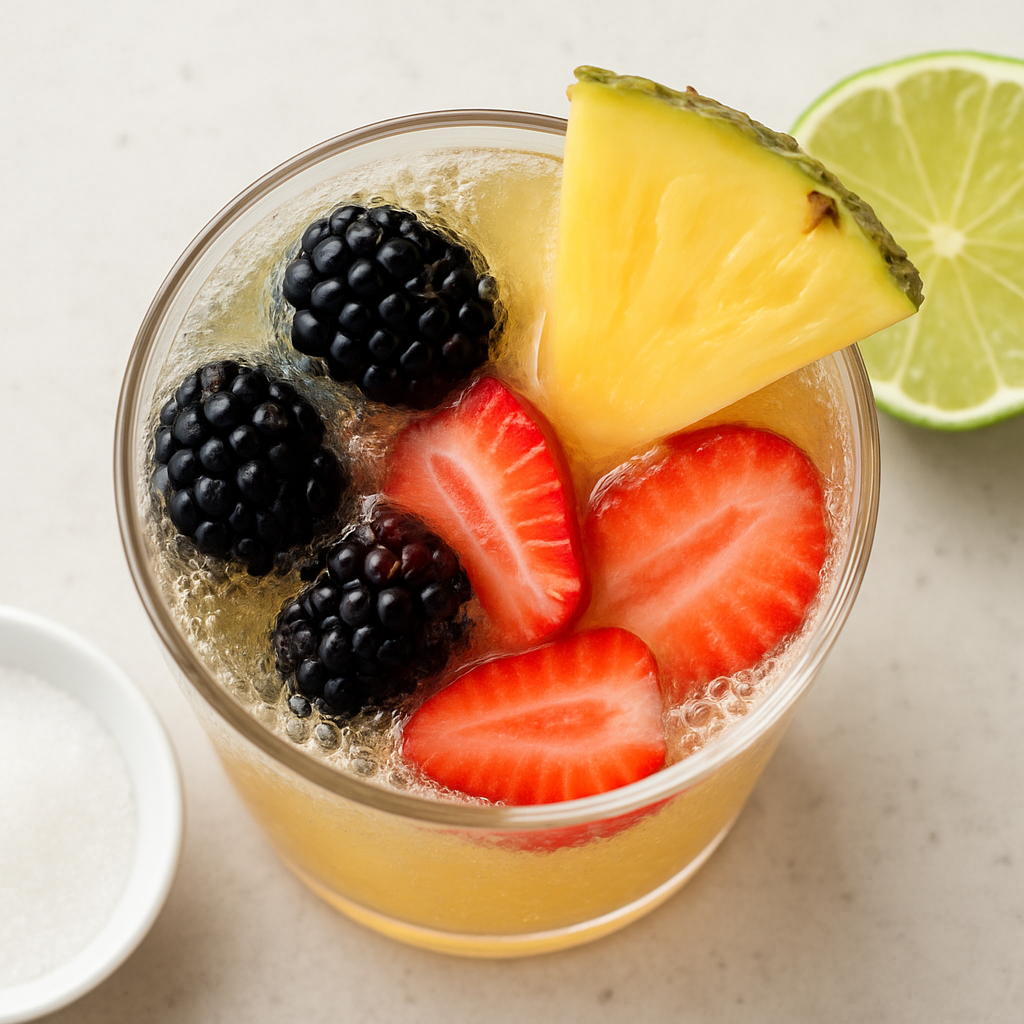 Bebida Efervescente de Piña y Bayas