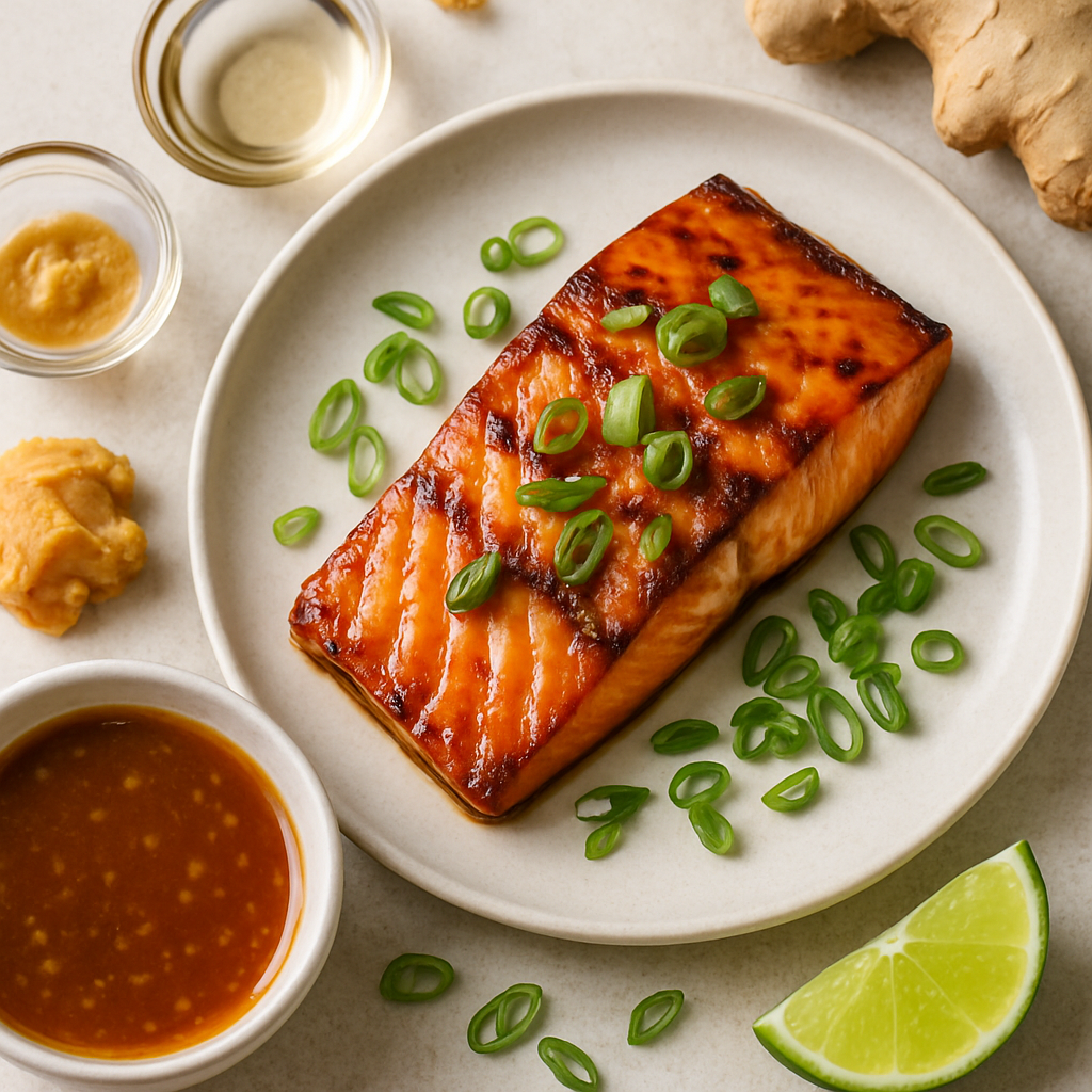 Salmón a la Parrilla con Glaseado de Miso
