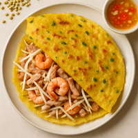 Crispy Vietnamese Crêpes With Shrimp, Pork And Bean Sprouts
