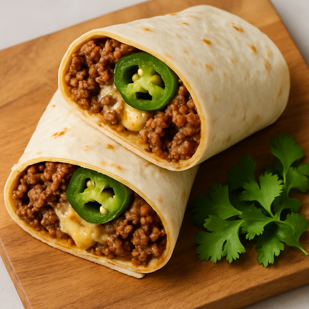 Tortilla Wrapped Jalapeño Cheeseburger