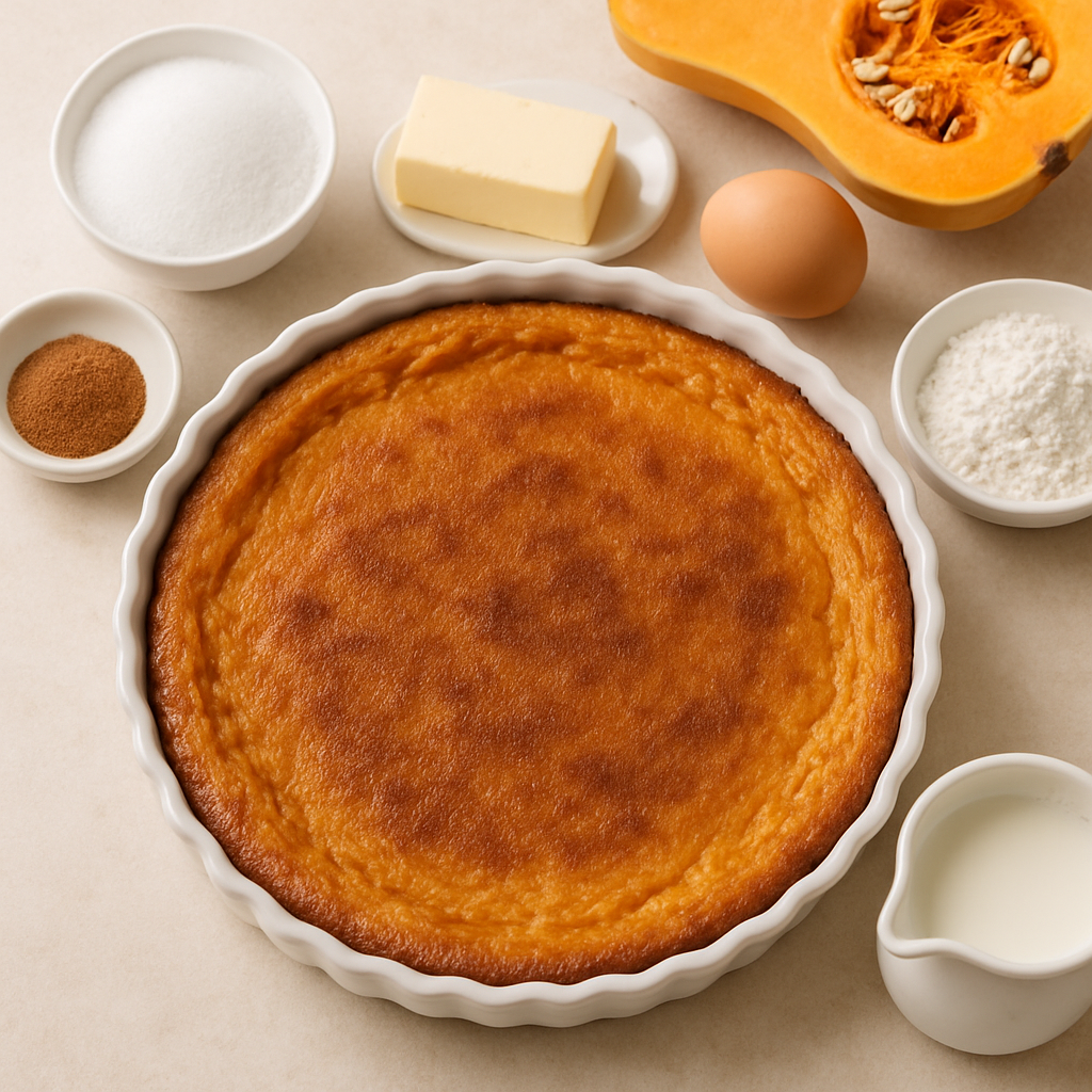 Traditional South African Pumpkin Pie (Pampoentert)