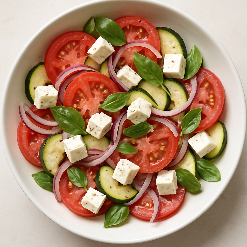 Tomato, Zucchini and Feta Salad