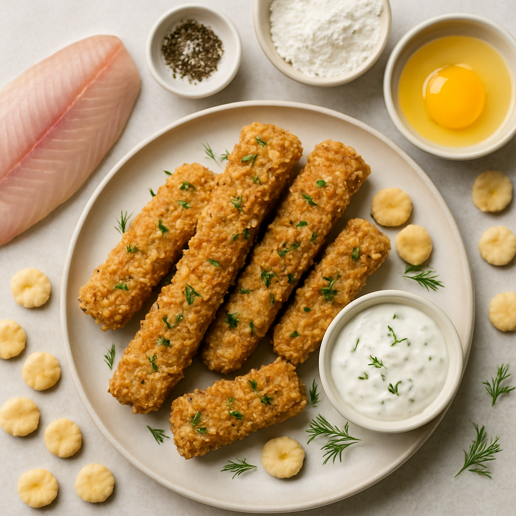 Oyster Cracker Crusted Fish Sticks