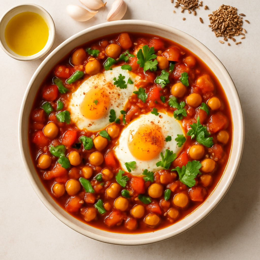 North African Vegetable Stew with Poached Eggs