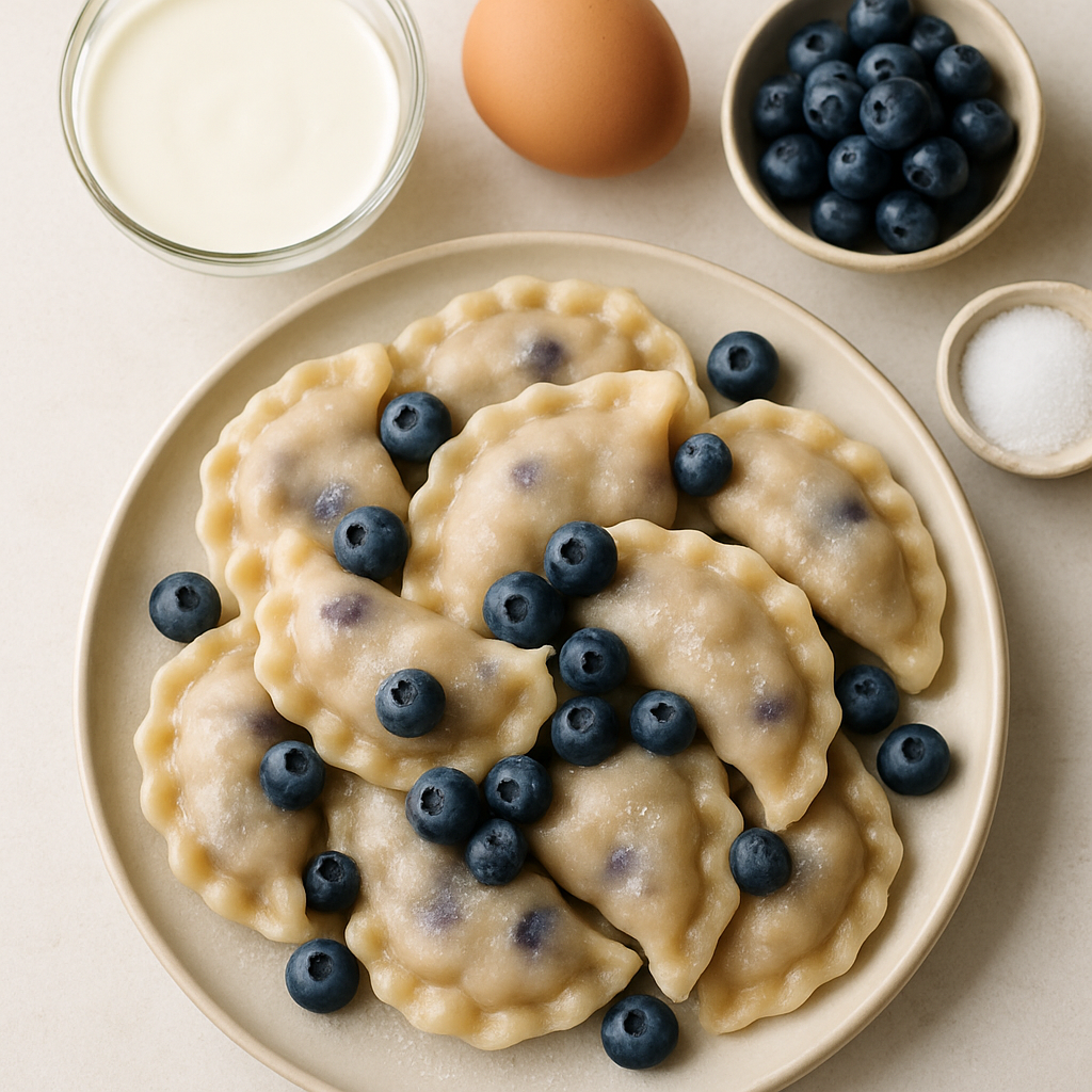 Blueberry Dumplings (Ukrainian Varenyky)