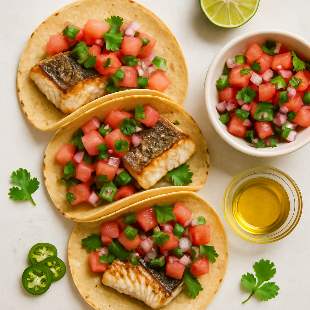 Fish Tacos With Watermelon Salsa