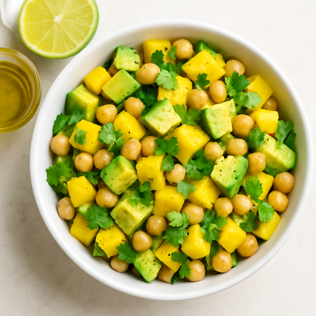 Ensalada de Garbanzos con Aguacate, Mango y Limón