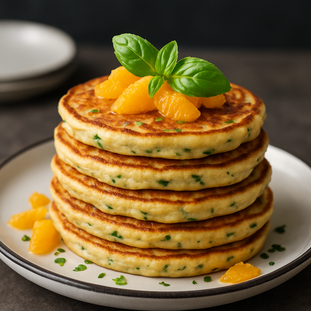 Orange Basil Ricotta Pancakes