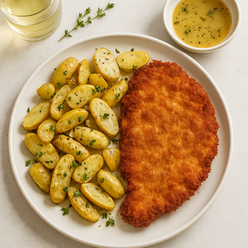 Pork Schnitzel with Warm Potato Salad