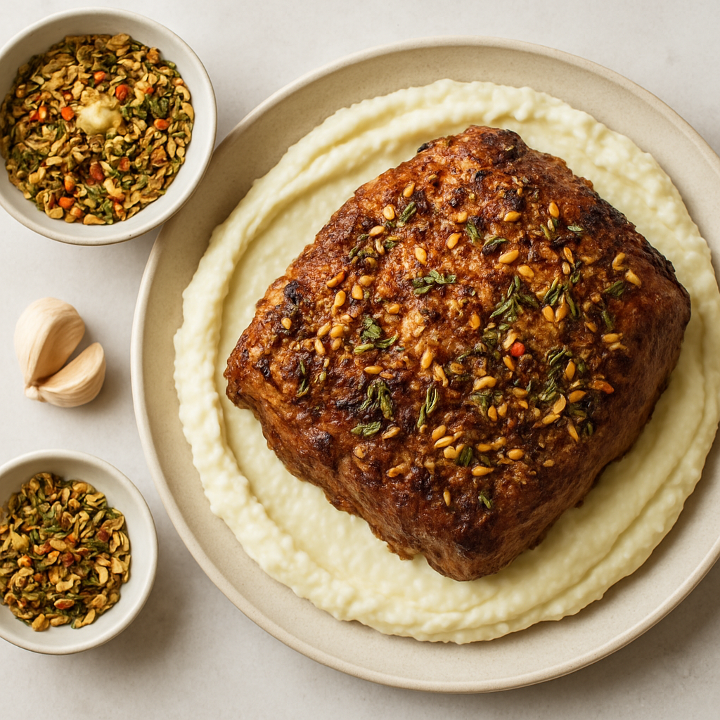 Garlic and Spice-Rubbed Pork Shoulder With Whipped Cauliflower