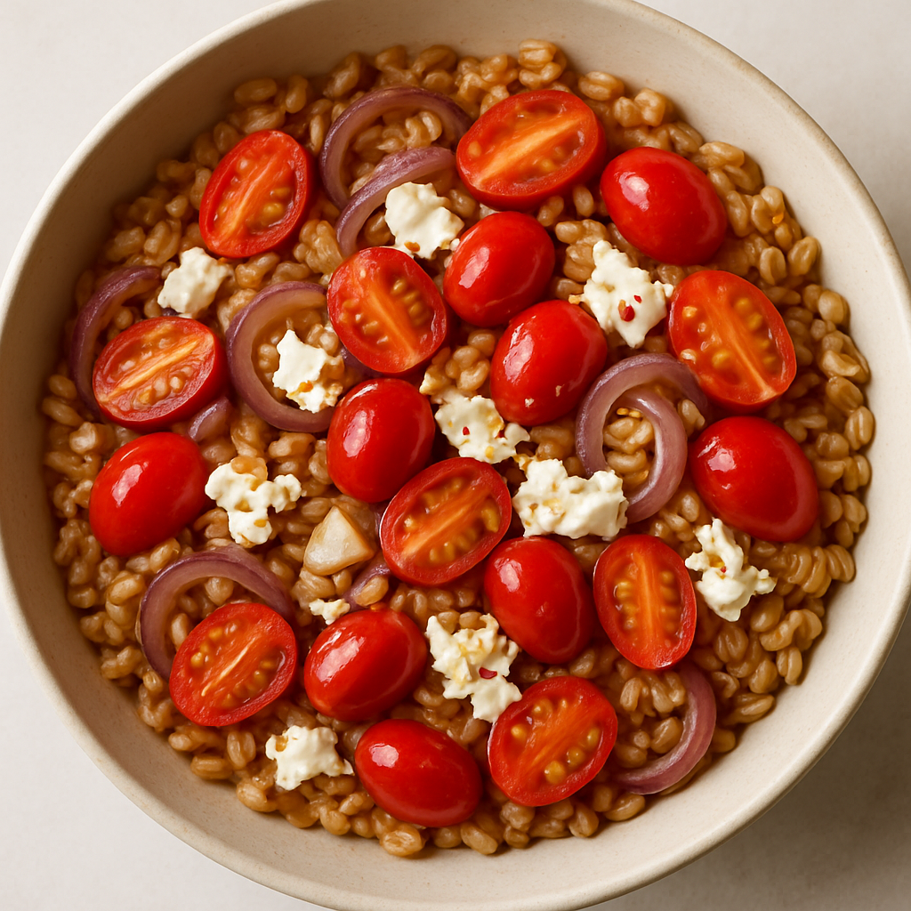 One-Pot Farro with Tomatoes and Feta