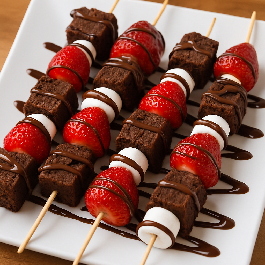 Strawberry Brownie Kabobs