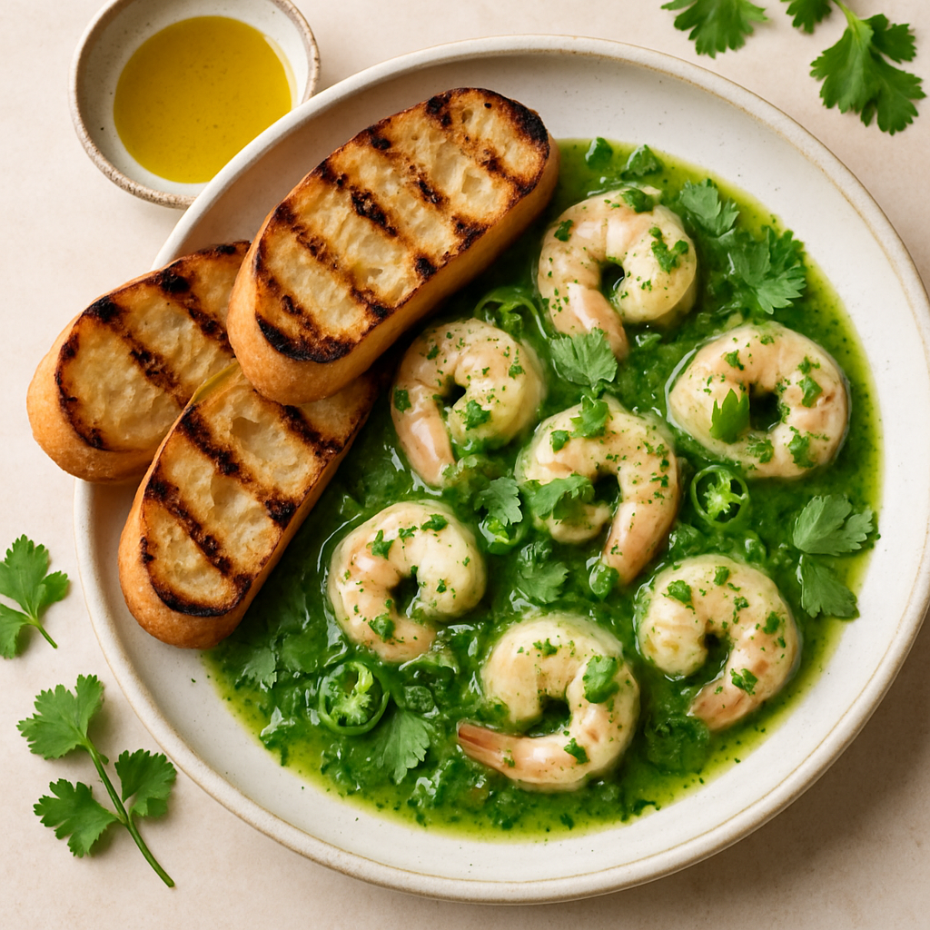 Green Shrimp and Grilled Bread