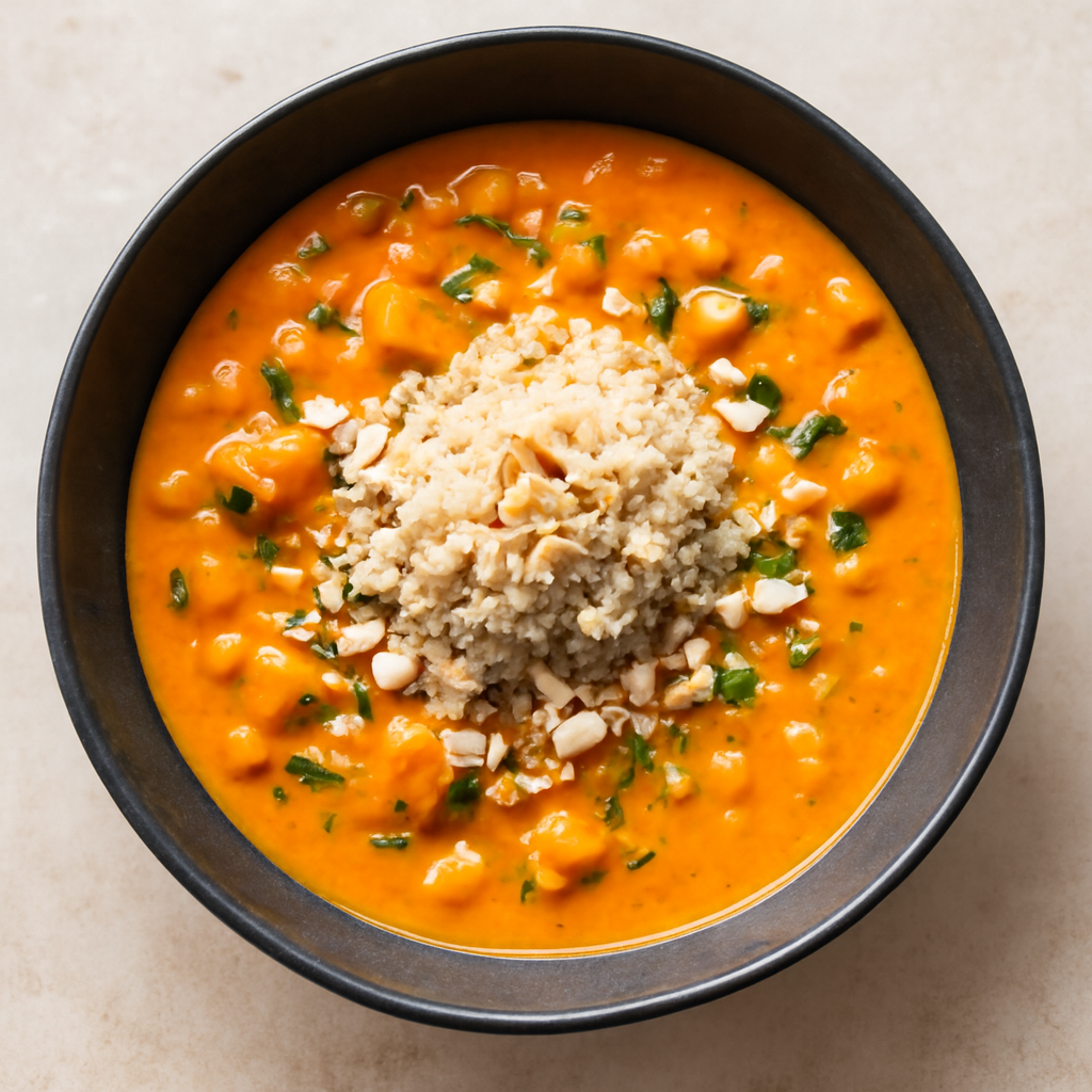 African Squash and Peanut Stew with Coconut Milk and Quinoa
