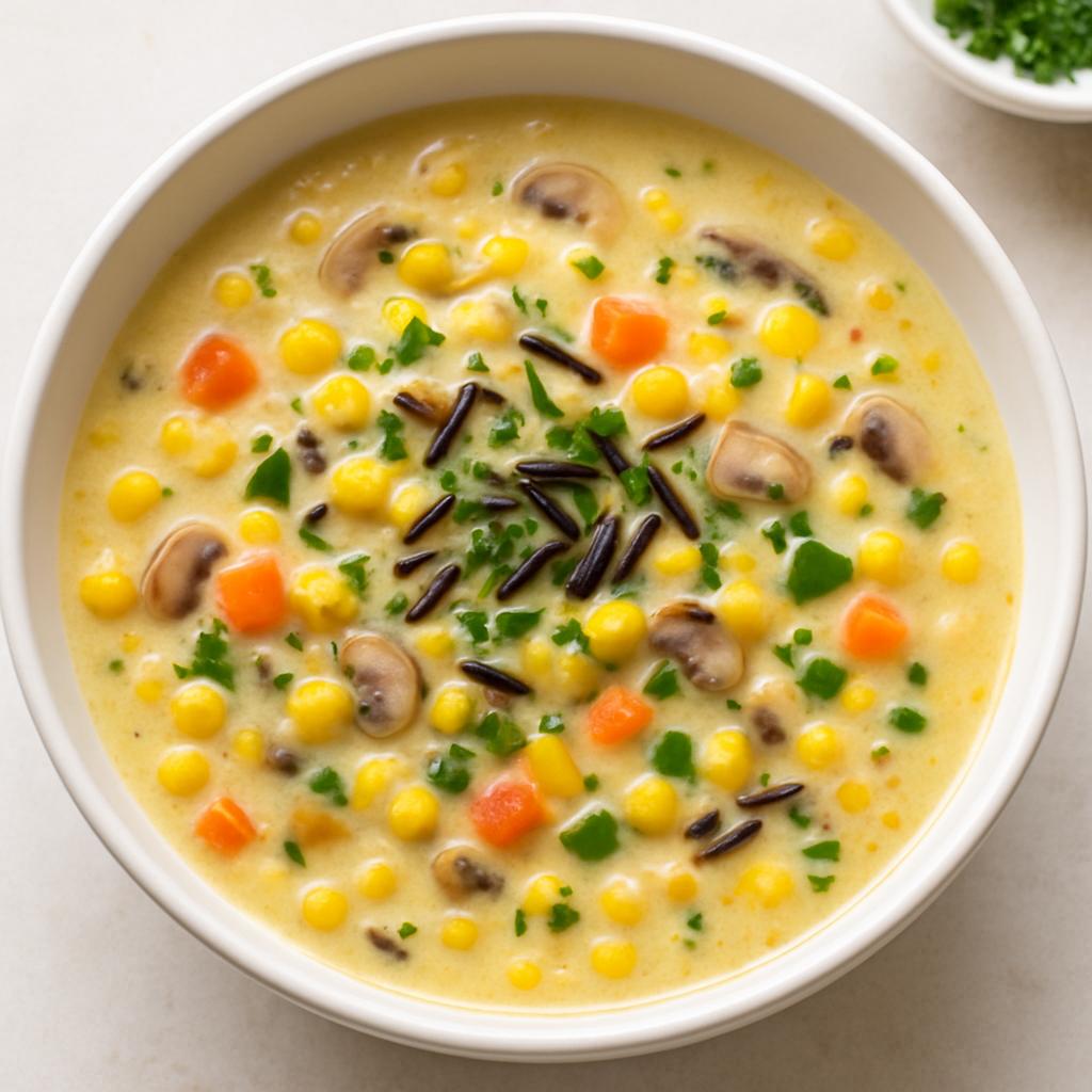 Sopa de Maíz y Arroz Salvaje