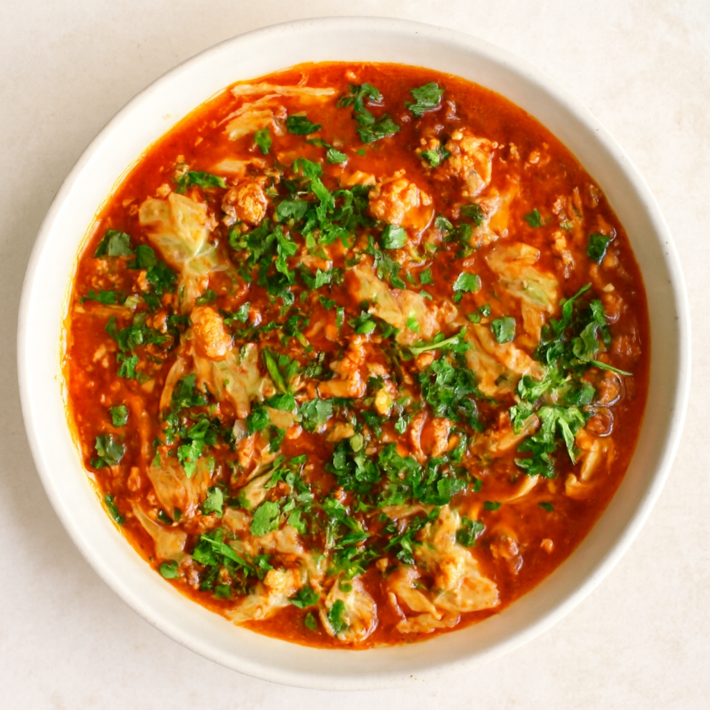 Cabbage Roll Soup with Cauliflower Rice