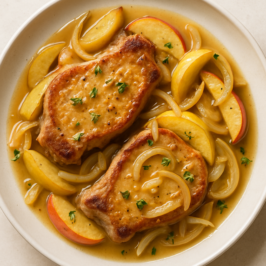 Chuletas de Cerdo con Manzanas y Tomillo