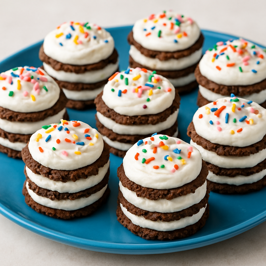 Cupcakes de Nevera con Galleta Brownie y Pastel de Cumpleaños