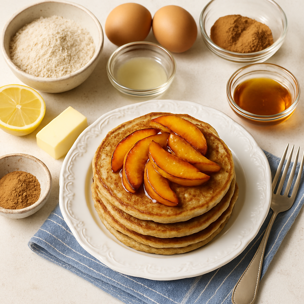 Panqueques de Avena y Durazno Caramelizado