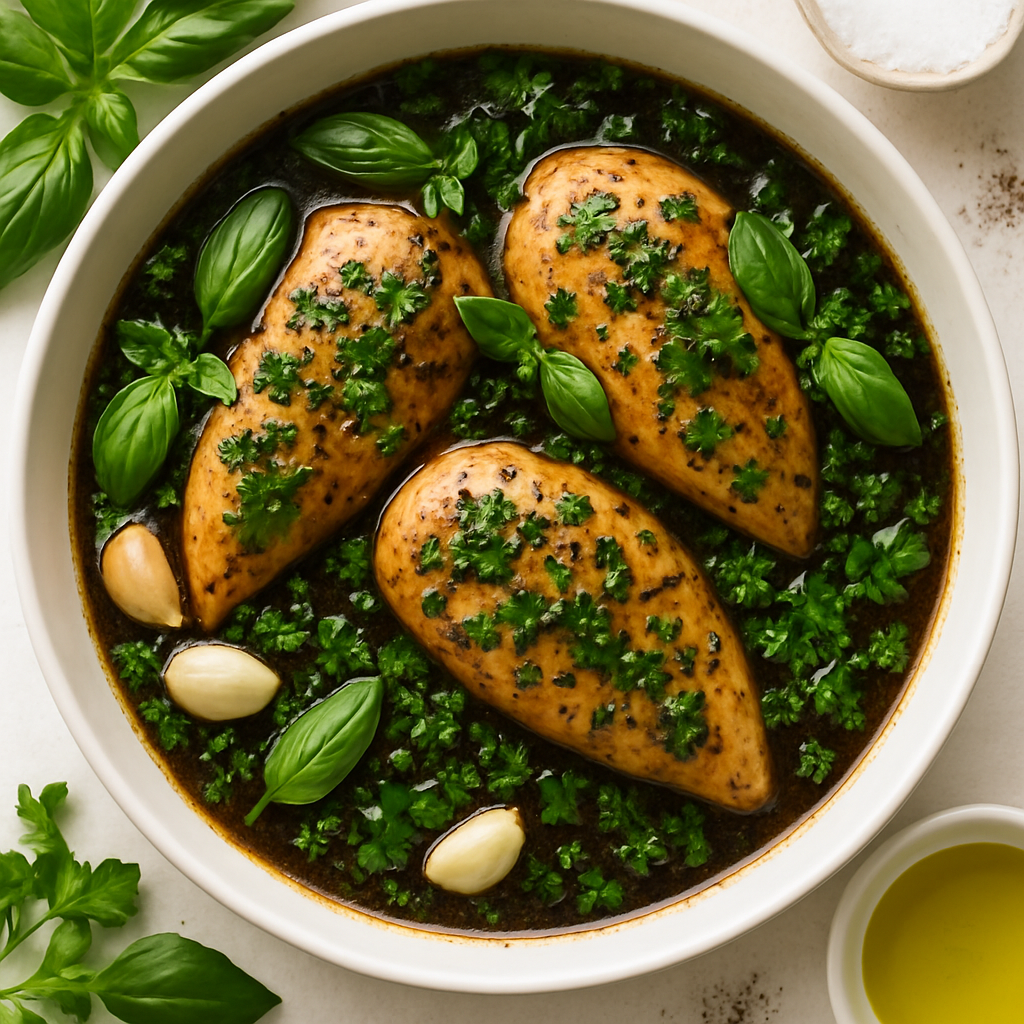 Crockpot Balsamic Basil Chicken