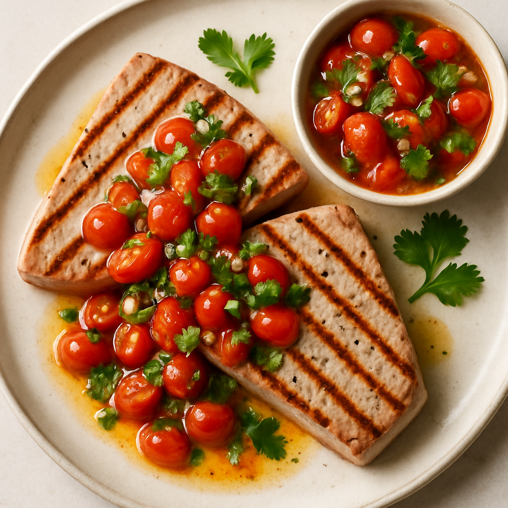 Grilled Tuna Steaks with Tabasco Tomato Salsa