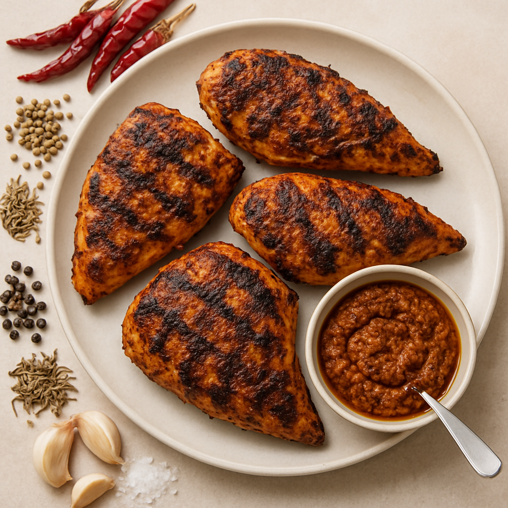 Grilled Chicken Breasts with North African Spice Paste