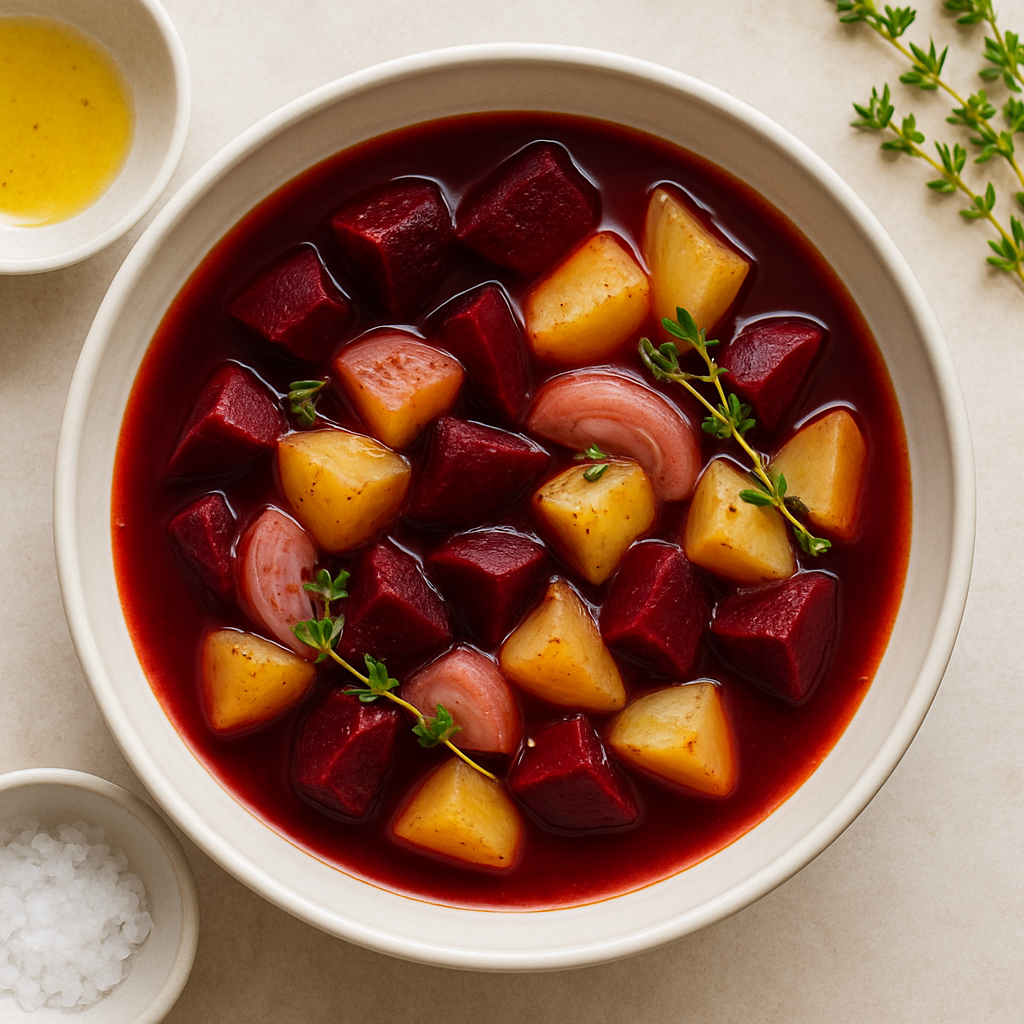 Roasted Beet and Potato Borscht