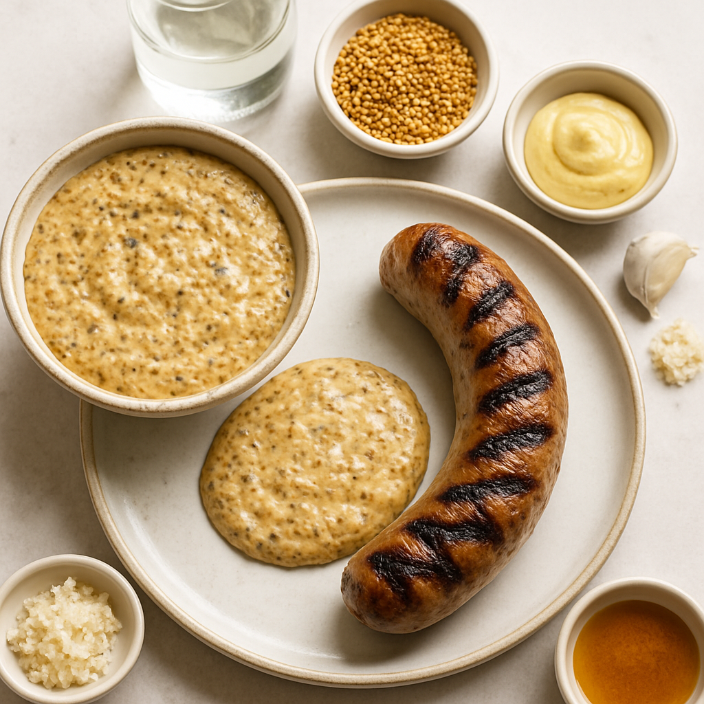 Grilled Boudin and Creole Mustard