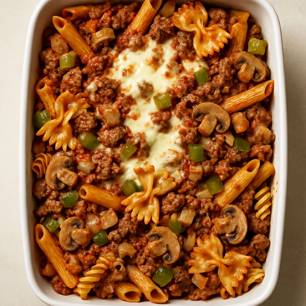 Gratinado de Cuatro Pastas con Carne