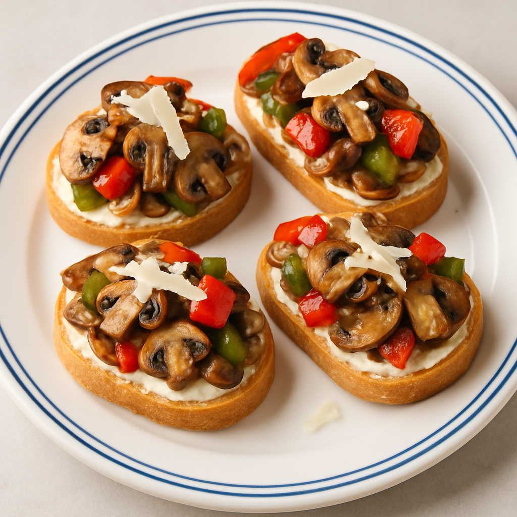 Mushroom Bell Pepper Canapés