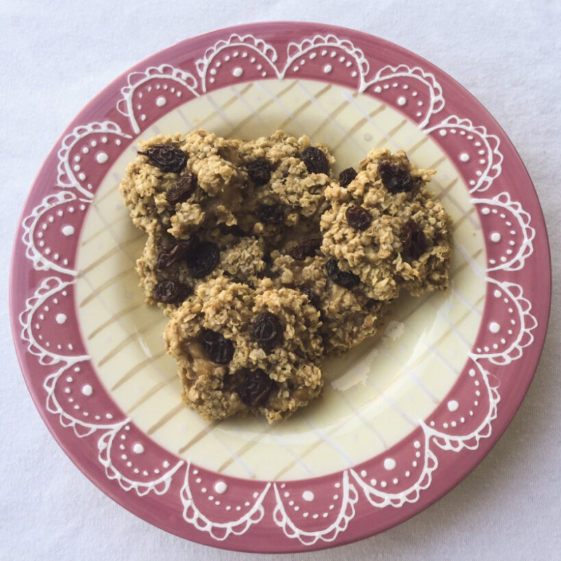 Galletas de Plátano, Avena y Pasas