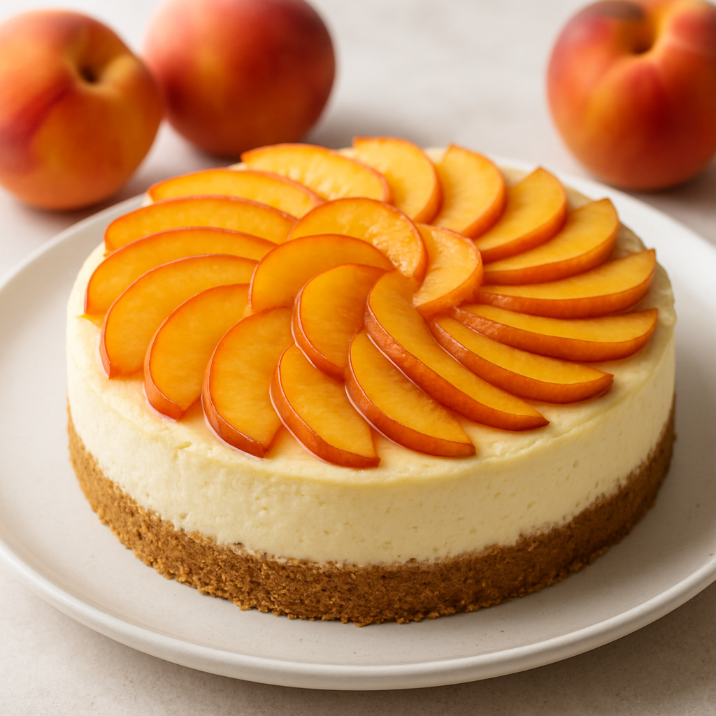 Pastel de Queso de Durazno de Texas