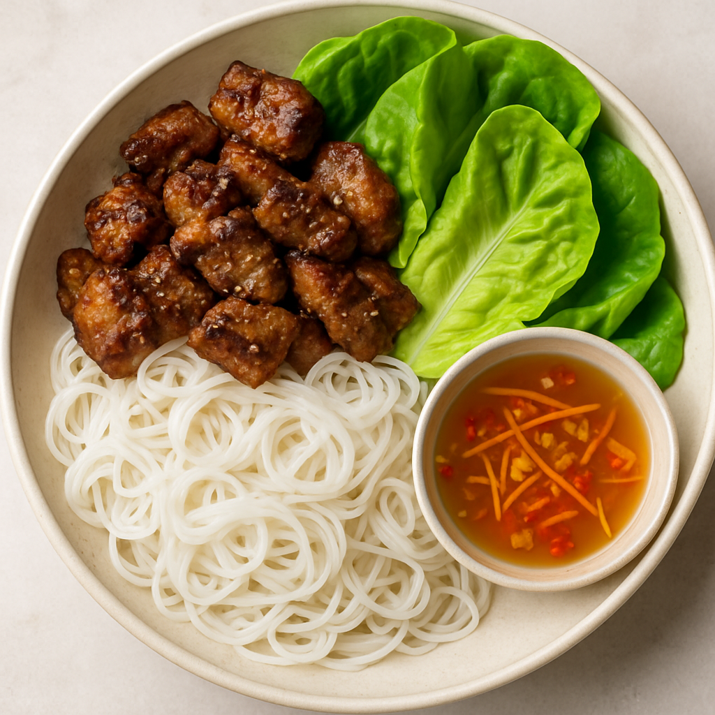 Cerdo Vietnamita con Fideos de Vermicelli y Nuoc Cham