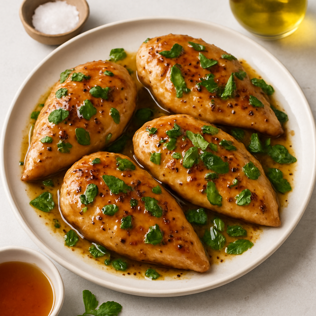 Pollo Glaseado con Miel y Menta