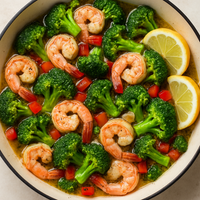 One-Pot Garlicky Shrimp & Broccoli
