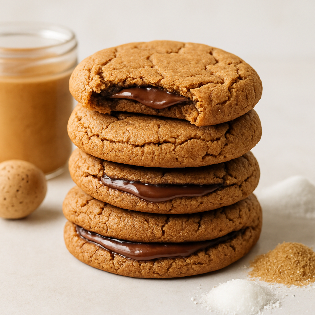 Galletas de Mantequilla de Almendras Rellenas de Nutella